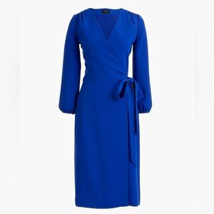J. Crew 365 Crepe Wrap Dress in Royal Blue